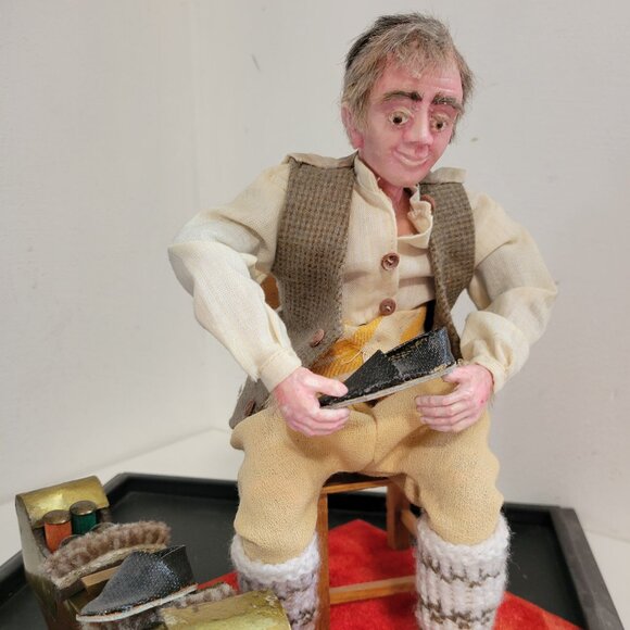 Vintage Shoemaker Figurine by Ayhan Cetin Collectible Doll from Turkey